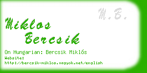miklos bercsik business card